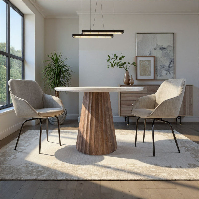 Nalani 42" Dining Table, Medium Walnut, Brown