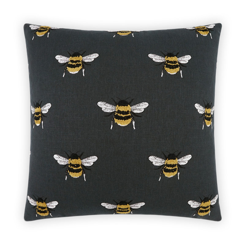Busy Pillow Cover & Insert, Charcoal, Square 24"