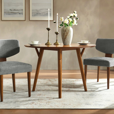 Germa Mid-Century Modern Dining Table With Solid Wood Legs