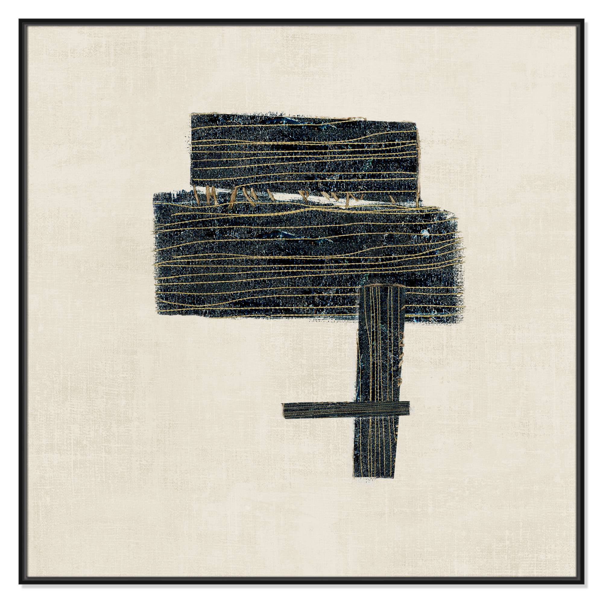 Stiched I Print by , Black, 46.5" H x 46.5" W