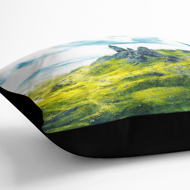Old Man of Storr Isle of Skye Cushion with Filling, 55cm H x 55cm W x 20cm D, Black