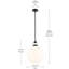 Luminaire suspendu 1 lumière avec verre transparent-111187495-111187494-111187497