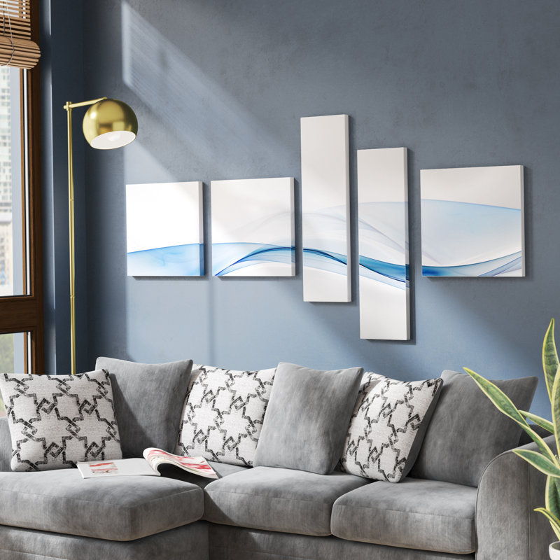 " 3D Wave Of Water Splash " by Designart 5 - Pieces