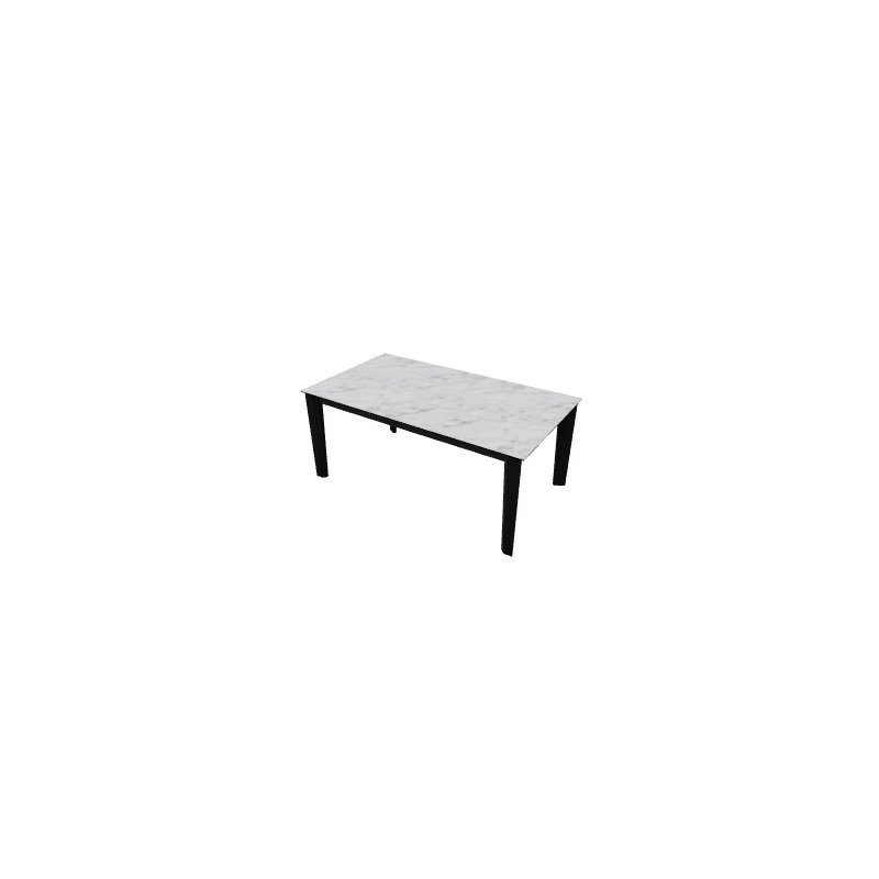 Dogma Extendable Tables, Matt Black, White Marble