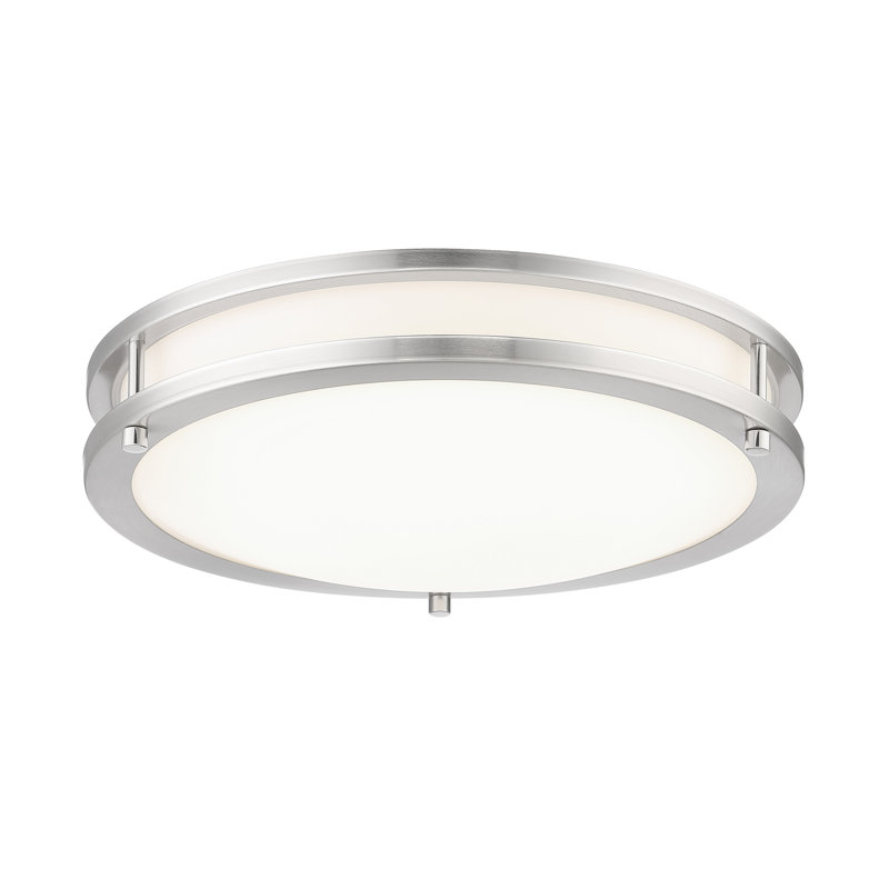 Plafonnier encastré 1 lumière DEL Aston, H 3,75 po x l 15,75 po x P 15,75 po, Nickel brossé