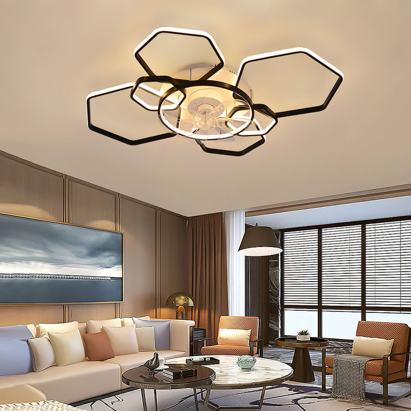 Briyon Ceiling Fan with LED Lights, White/Black