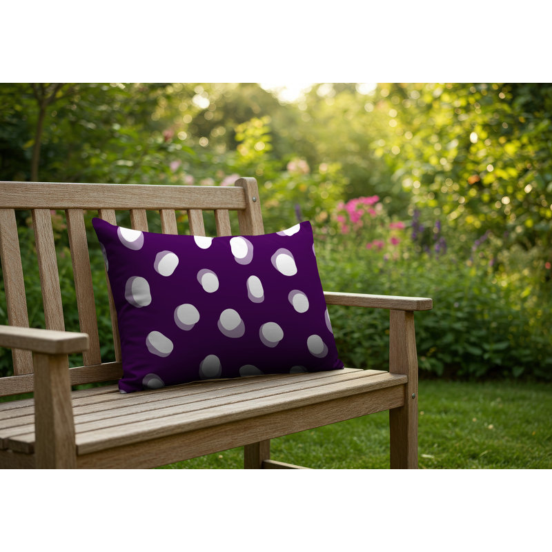 Oreiller réversible intérieur / extérieur Jayi Spots, 25 x 18, Mauve