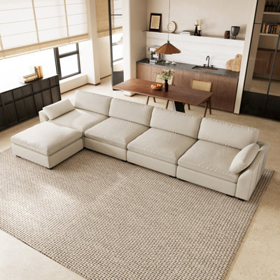 Chenille Waterproof 3-Seat Sofa with Removable Ottoman