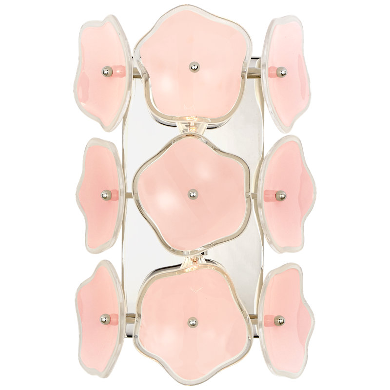 kate spade new york Leighton Small Sconce, Polished Nickel/Blush