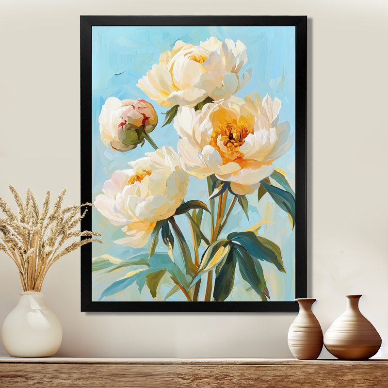 Bradcliff - art mural floral, Noir, noir, noir, noir, H 20 po x l 12 po, Reproduction encadrée d'une seule photo