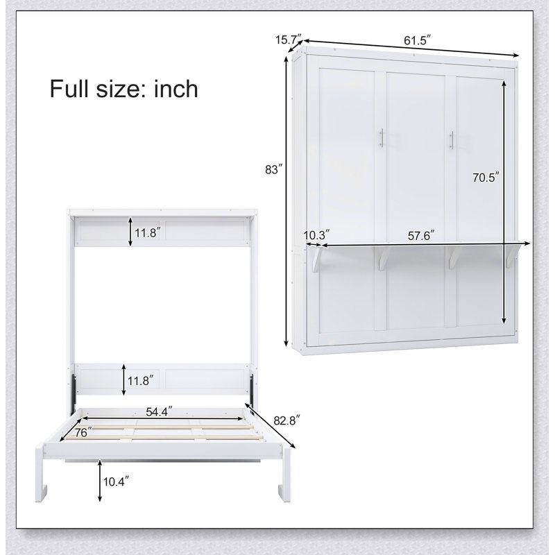 Ensemble de lit escamotable escamotable avec lit escamotable de 61,5 po Murphy