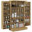 HOMCOM 41" Kitchen Pantry Storage Cabinet, Freestanding Kitchen Cabinet With 12 Door Shelves, Double Doors, 5-Tier Shelving And Adjustable Shelves, Natural-1869456905