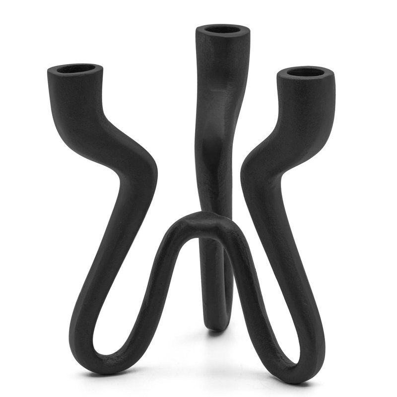 Porte-bougie conique en aluminium noir 8 po Arcwave
