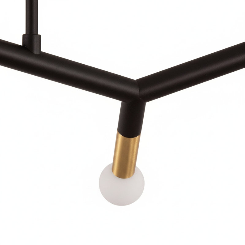 Danazia 6 Light Horizontal Pendant, Matte Black/Aged Brass