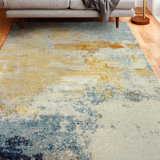 Boyland Abstract Blue/Yellow Area Rug