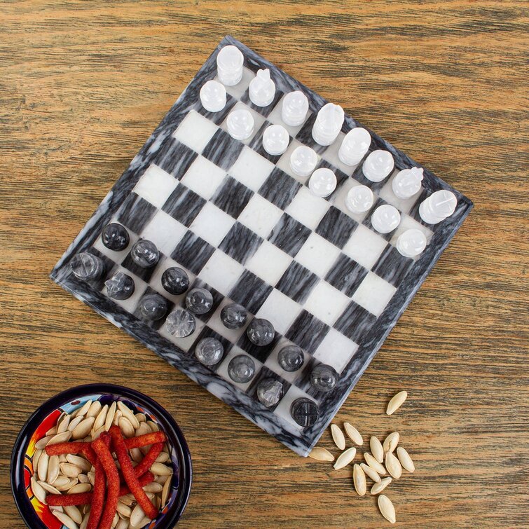 Novica 2 Player Wood Chess And Checkers Set