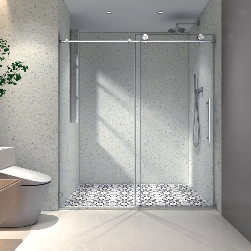 Brushed Shower Door 5476 - 70Mm 304 Stainless Steel, Nano Cleaning, & Resistance Film Cleaning Soft Closing, Adjustable -Proof Treatment