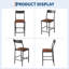 Ensemble de 4 tabourets de bar à hauteur réglable de 24 à 26 pouces, chaises d'îlot de cuisine en cuir PU avec dossier et repose-pieds (brun)-1087787603