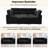 Black Chenille 85.4" Sectional With Movable , Two Charging Ports, Phone Holder, And Soft Seating Experience Multi - Functional L Shaped Modular Built In Comfortable Lumbar Support Material-1227046174