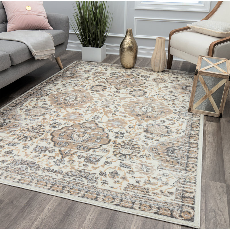 Tapis oriental à motif de biscuits au sucre, Rectangle 5 pi 3 po x 7 pi