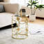 Table d'appoint à plateau miroir doré et transparent avec structure en métal - 15 x 15 x 20 po, construction solide, polyvalente pour la vie quotidienne, sans assemblage or moderne et transparent, soutien stable, durée de vie, nécessaire