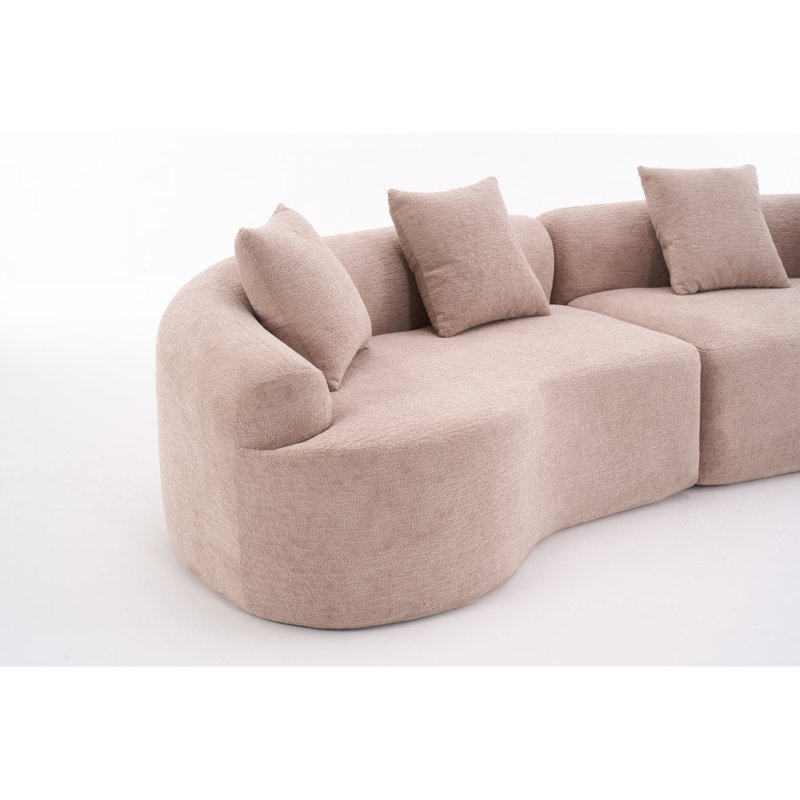 LY-025 COMPRESSION SOFA: Canapé 4 places avec tissu chenille, 30D, éponge double 60 duretés, 4 coussins pour le salon, canapé-lit modulaire pour la maison