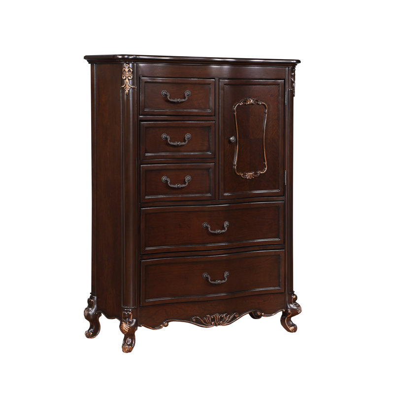 Constantine 5-Drawer Solid Wood Chest, Cherry