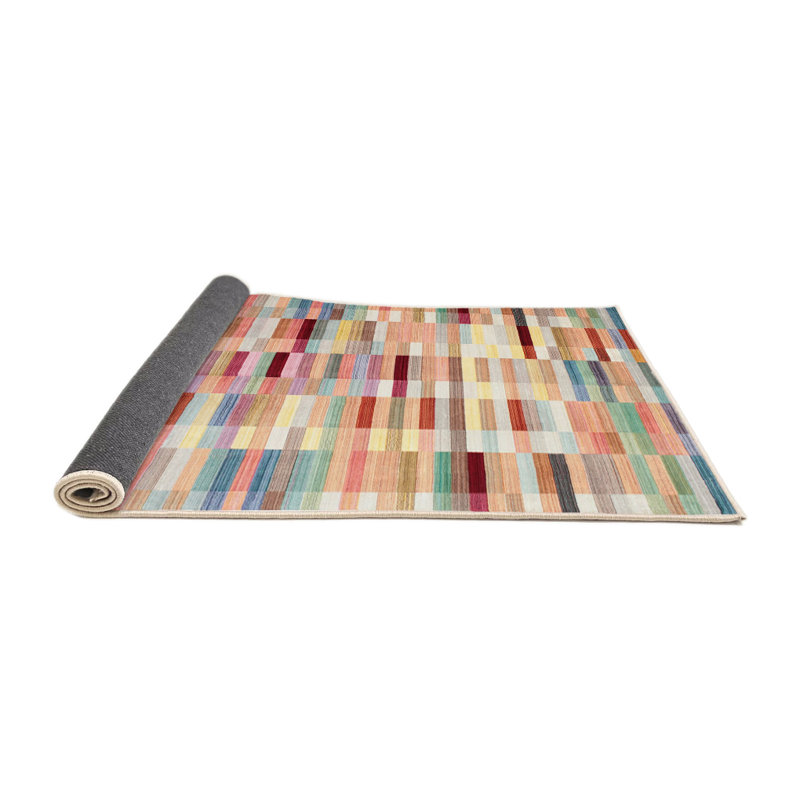 Contemporary Yellow/Red/Beige Area Rug, Rectangle 4' x 6'