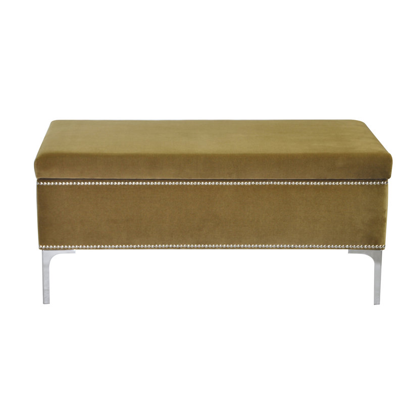Berry Polyester Upholstered Storage Bench