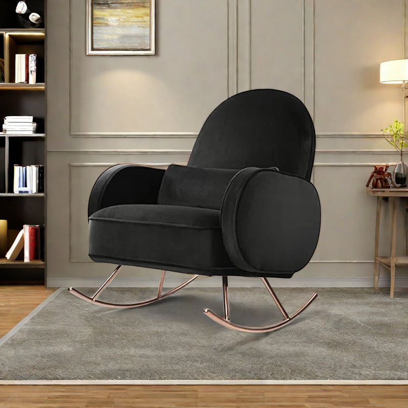 Chaise berçante luxueuse et durable, Noir
