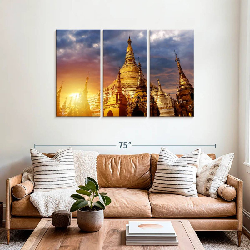 Adella Shwedagon Golden Temple, H 36 po x l 57 po