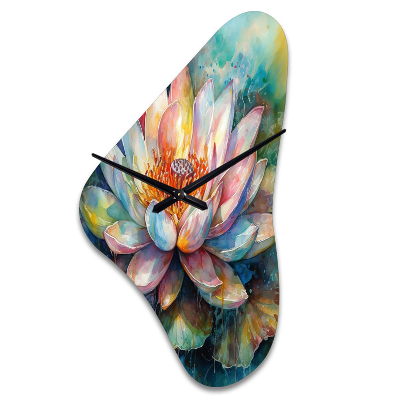 Horloge murale rose en forme de lotus rose, Moyenne