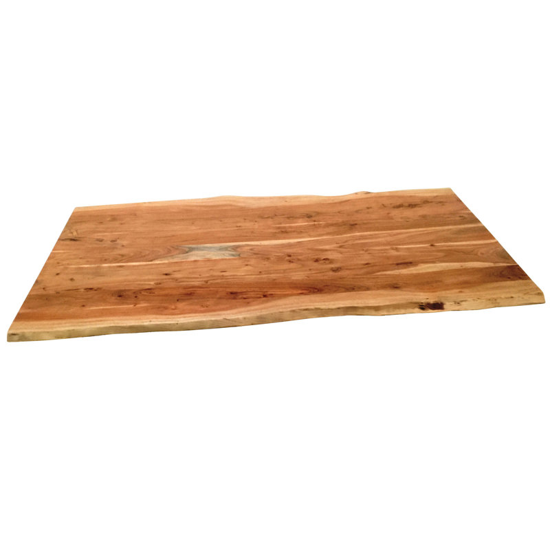Lewandowski Acacia Solid Wood Top Metal Base Dining Table, Antique brown, 76cm H x 160cm L x 85cm D