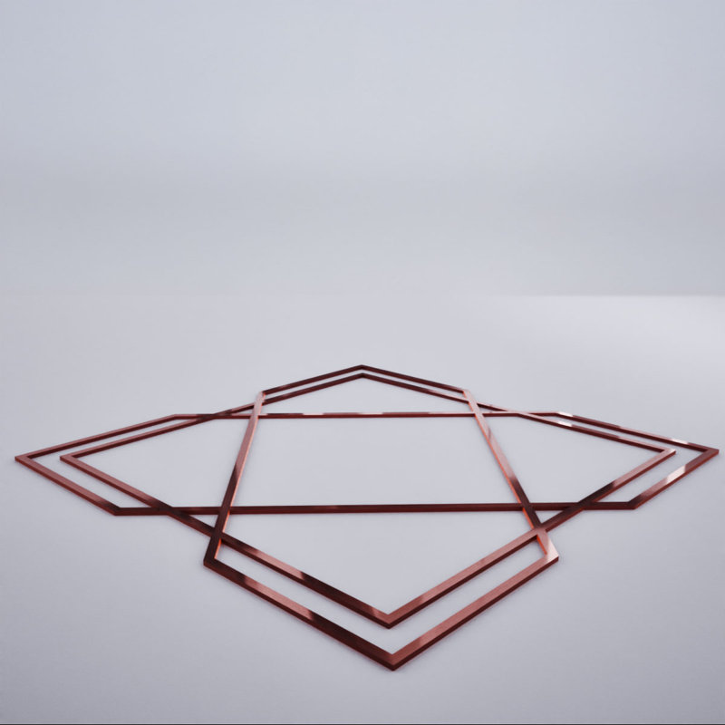 Miroir doré rose Kiowa, 15.38" H x 15.375" W x 0.125" D, Miroir or rose