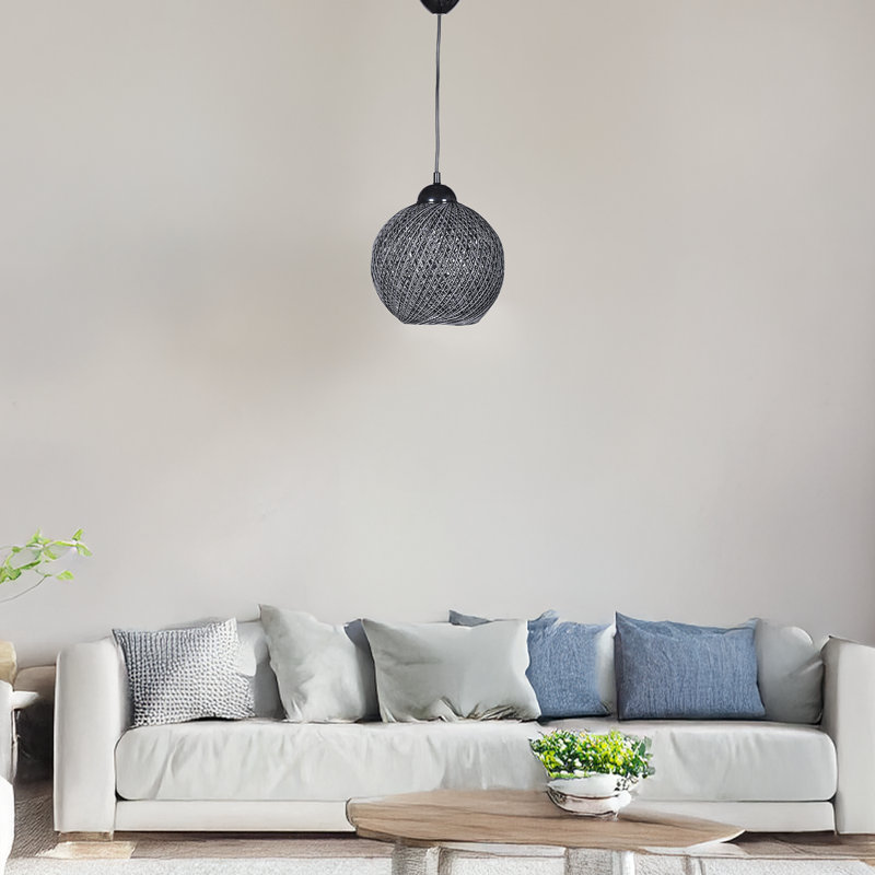 Luminaire suspendu en coton avec globe
