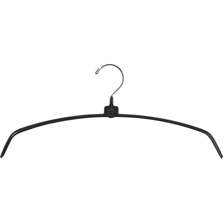 Super Thin Black Plastic Top Hanger, Flat Space Saving Shirt Hangers