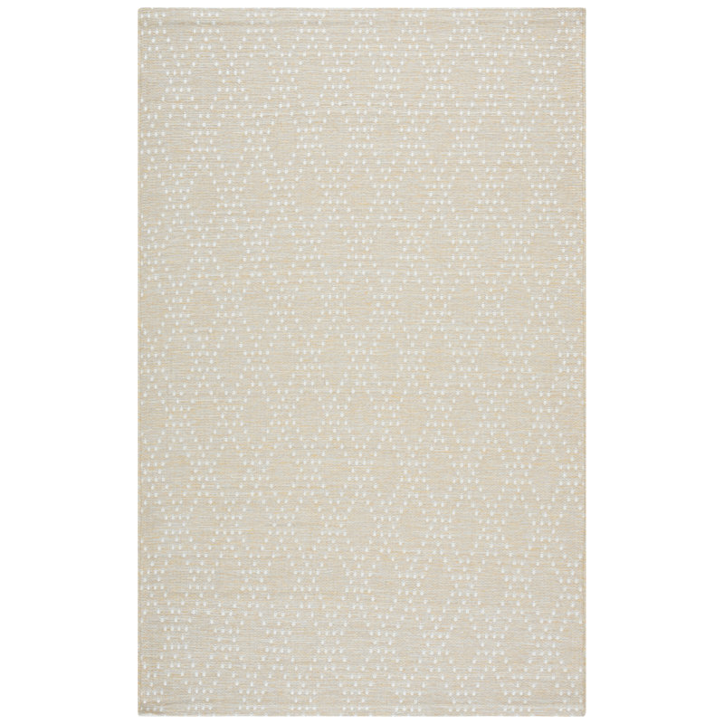 Lavaka 850 Polypropylene/Polyester Geometric Indoor/Outdoor Rug in Beige/Yellow, Rectangle 8' x 10'