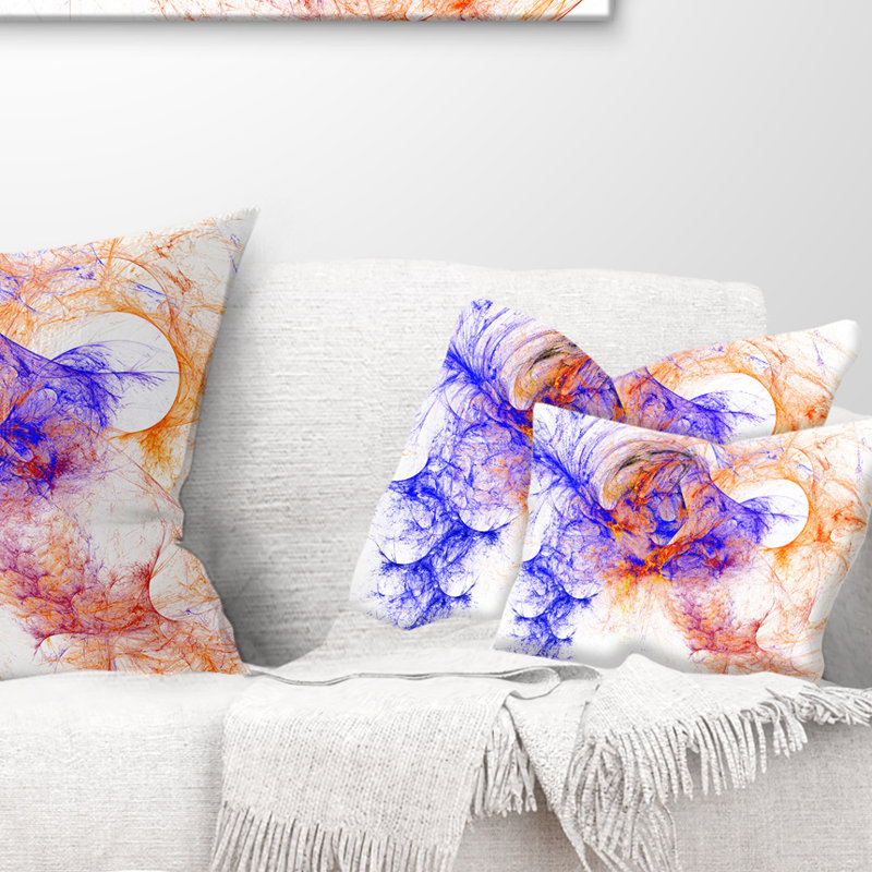 Coussin Wings of Angels, 12 po x 20 po, Bleu / gris, Rectangulaire