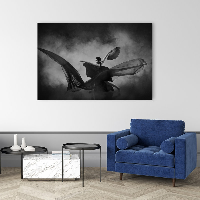 Belle danse de l'éventail - Affiche murale classique, dramatique et élégante, H 40 po x l 60 po