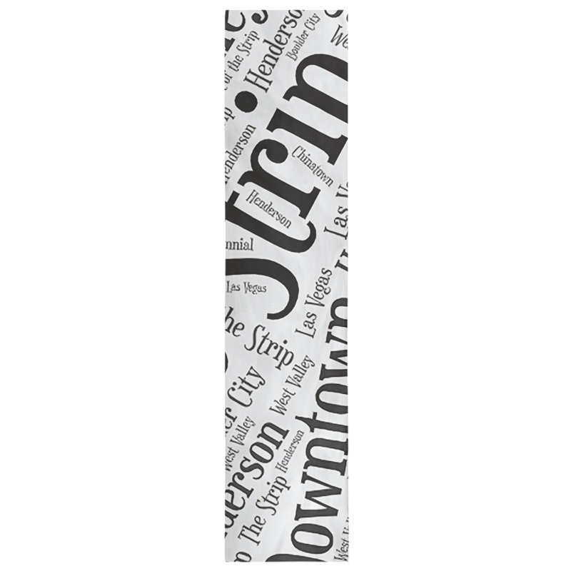 Chemin de table blendtable en coton, 72 po x 16 po, Noir, Las Vegas