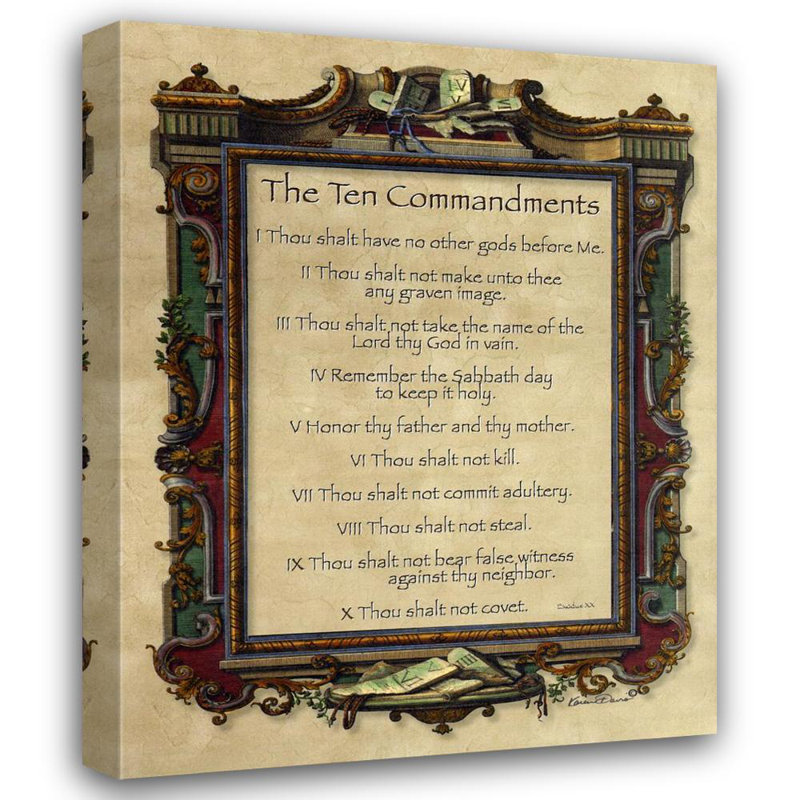 Ten Commandments, 36" H x 28" W