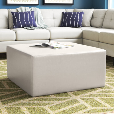 Averey Faux Leather Pouf