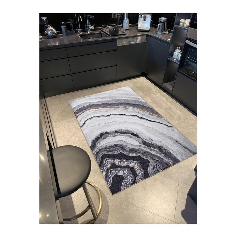 Tapis décoratif lavable à la machine, Rectangle 4 pi 7 po x 6 pi 7 po