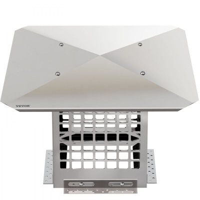 Chimney Cap, Flue Caps, 304 Stainless Steel Fireplace Chimney Cover, Adjustable Metal Spark Arrestor with Bolts Screws, Mesh Chimney Flue Cover for Outside Existing Clay Flue Tile