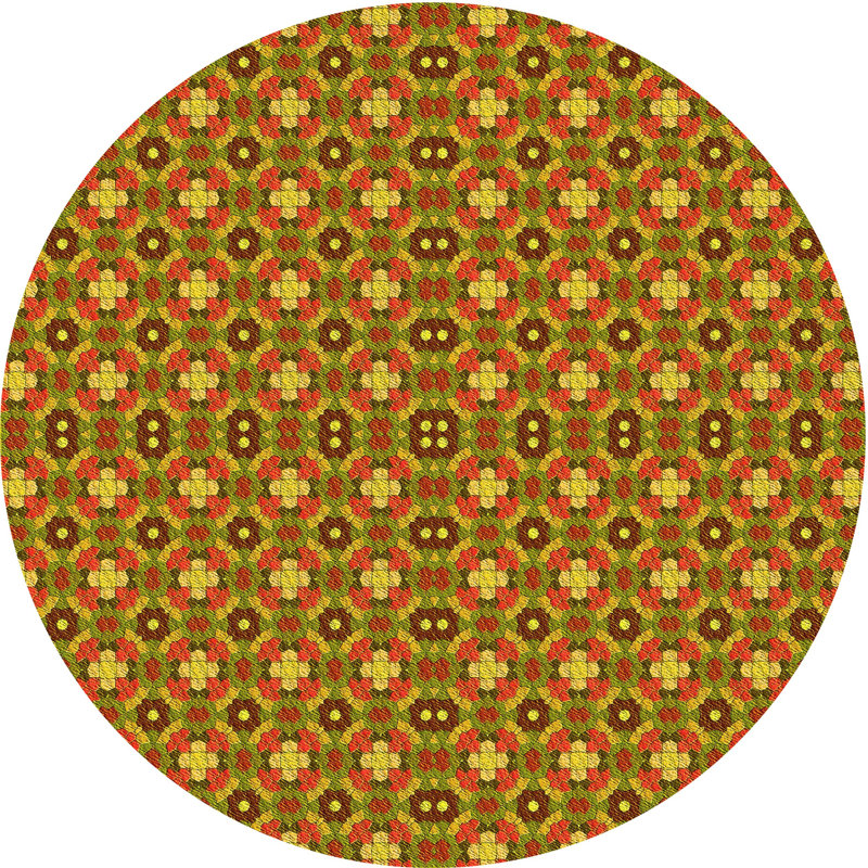 Floral Indoor Rug, Round 8'
