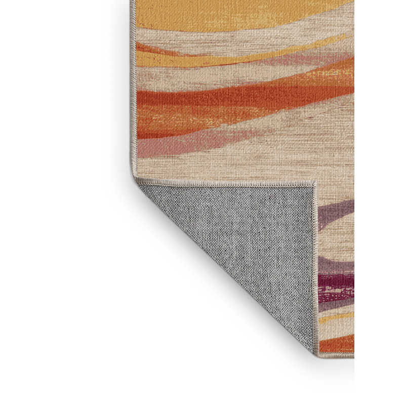 Washable Dawn Colors Hawaiian Area Rug, Round 3'