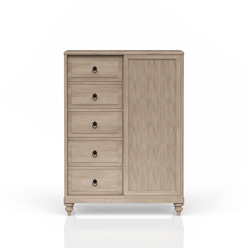 Commode 5 tiroirs finition sable