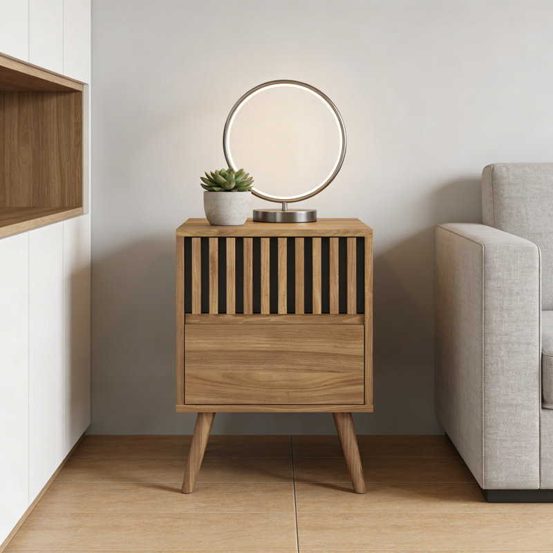 39.5cm W Manufactured Wood Bedside Table