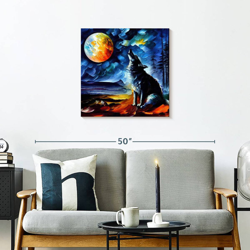 Brampt Moonlit Wolf I, 24" H x 24" W