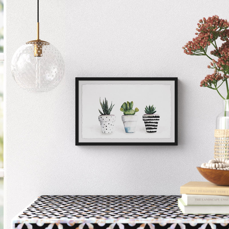 «Succulent Trio II», reproduction encadrée, H 8 po x l 12 po